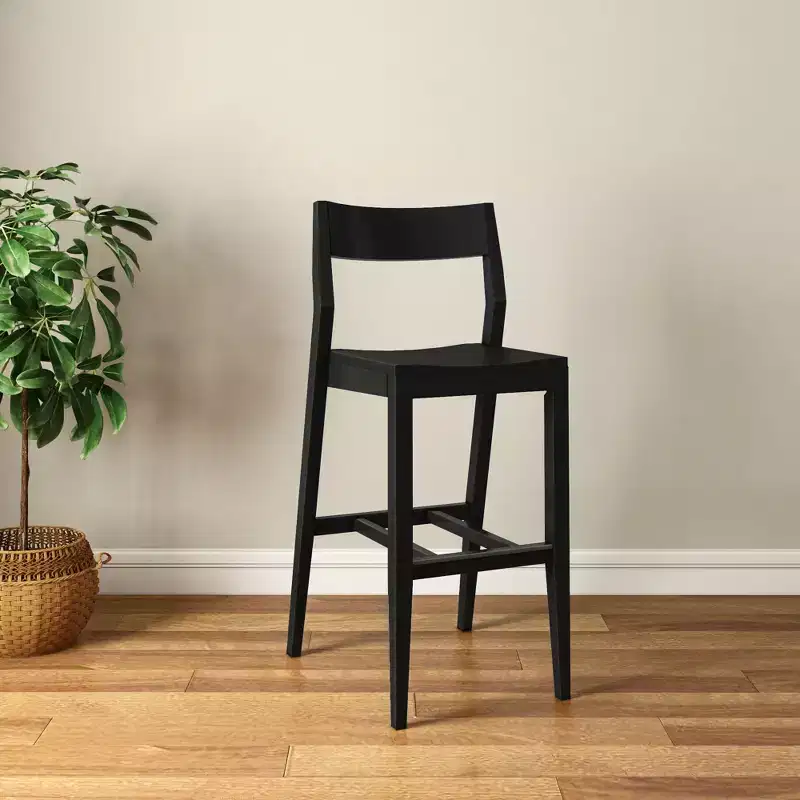 Counter Height Chair, 44 Solid Wood Dining Chair for Kitchen Island, Breakfast Barstool Seating