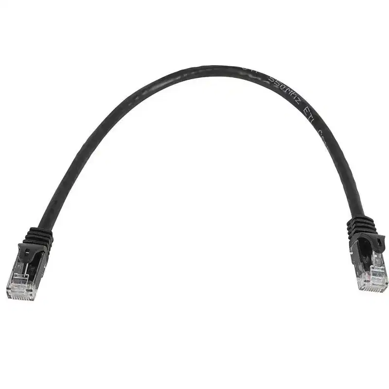 Monoprice Cat6 Ethernet Patch Cable - 0.5 Feet - Black | Network Internet Cord - RJ45, Stranded, 550Mhz, UTP, Pure Bare Copper Wire, 24AWG - Flexboot