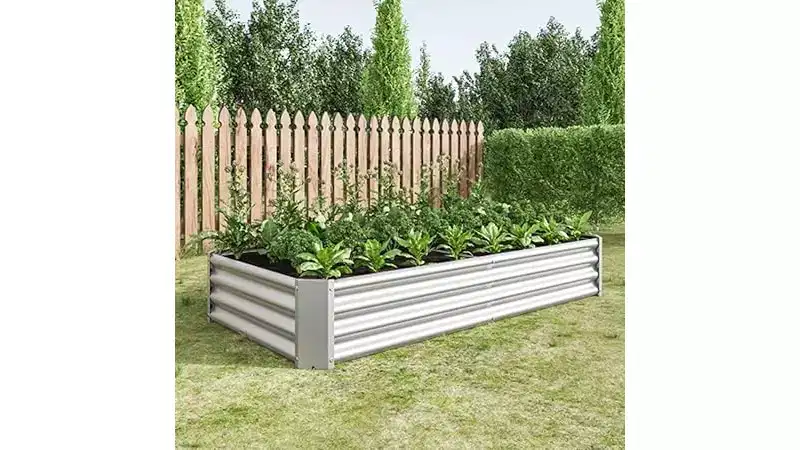 Raised Garden Bed Kit Outdoor Metal Planter Box Rectangular Deep Root Planting Bed Box for Vegetables/Flowers for Terrace Balcony Garden