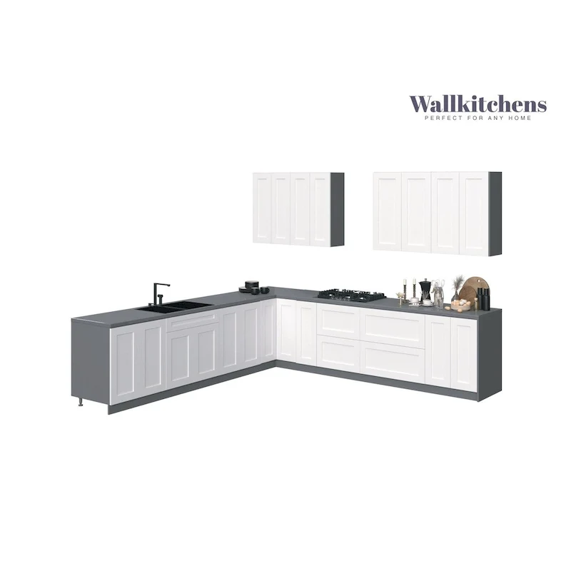Kitchen Prodigy Collection White Matte Color Base Size 11Ft Wide - 130x130