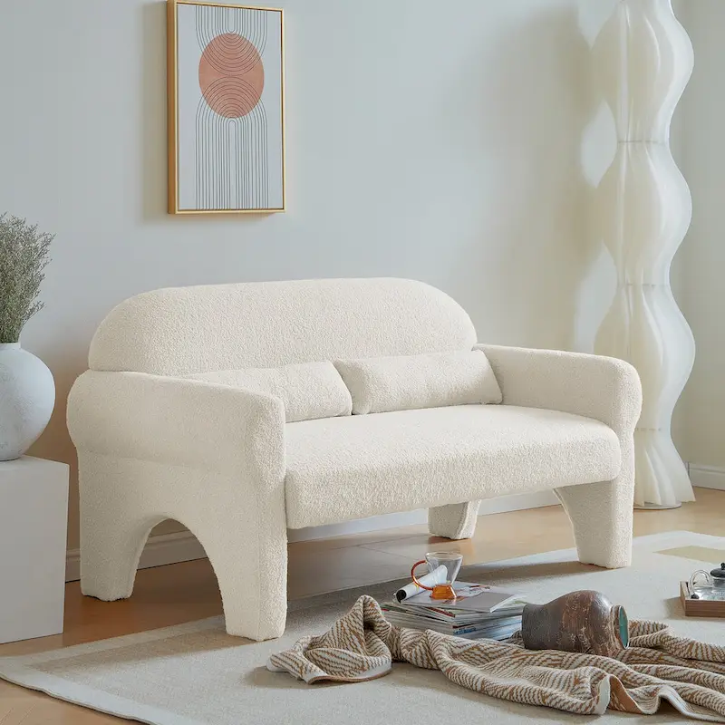 modern boucle loveseat for Living room