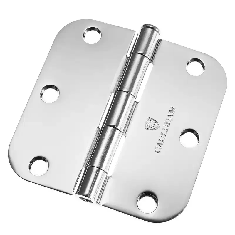 Cauldham Heavy-Duty 3-1/2 Interior Door Hinges with 5/8 Radius Corners - Polished Chrome