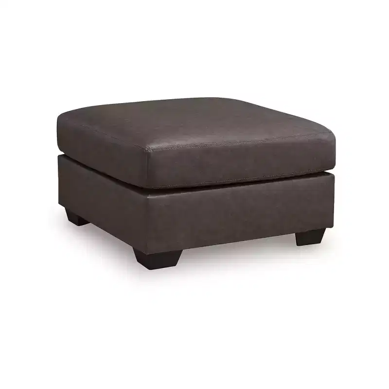 Signature Design by Ashley Walker Point Oversized Accent Ottoman, Faux Leather, Umber