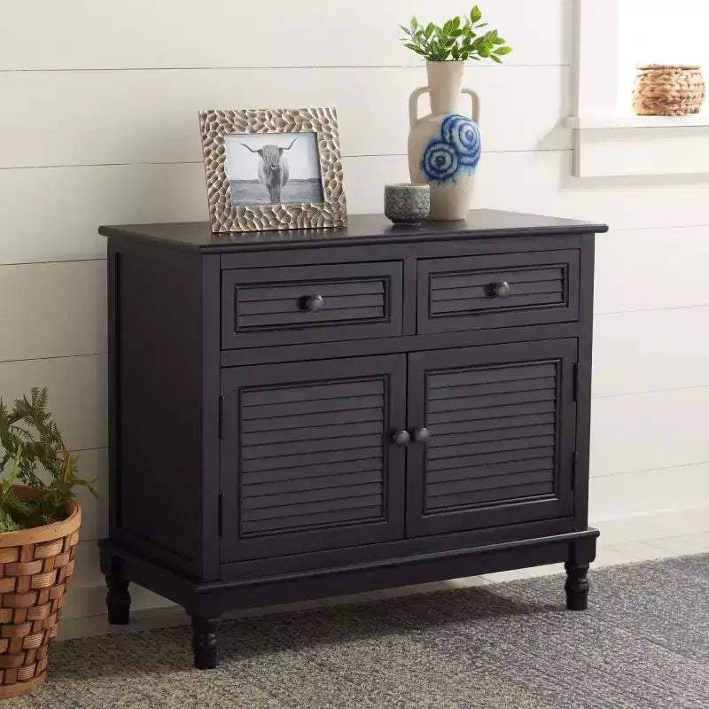 2-Drawer 2-Door Sideboard in Distressed White