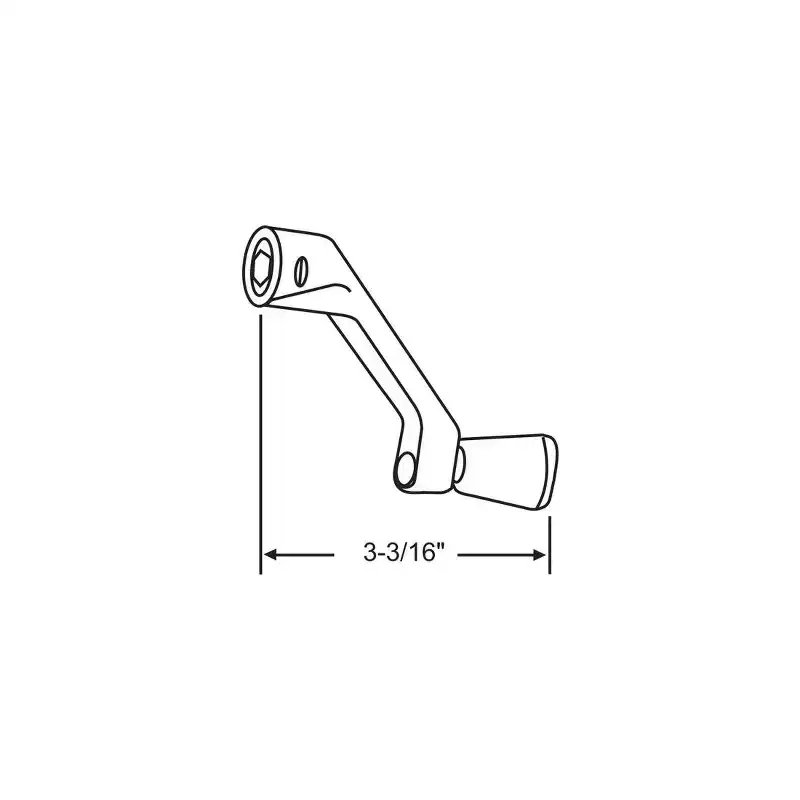 Brixwell Crank Handle 5/16 Hex Size, 3-3/16 Overall Length, For Roto Operator Applications, Plastic Material, White Finish