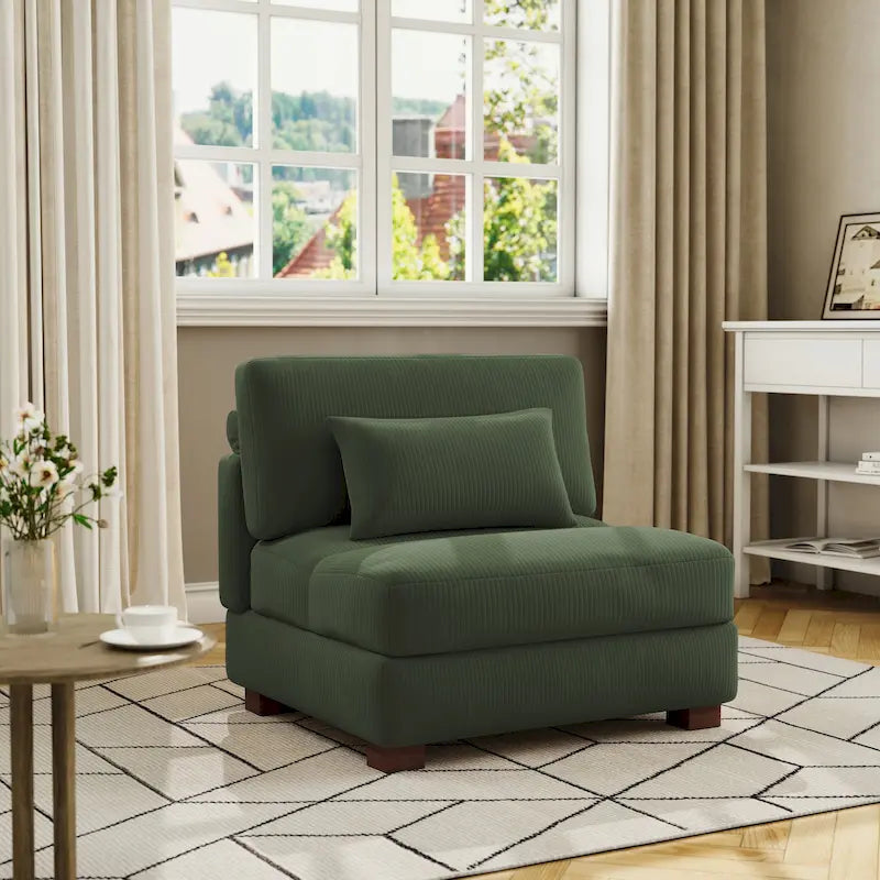 Modern Upholstered Armless Chair Accent Chair