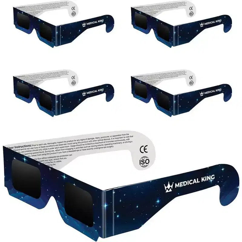Solar Eclipse Glasses 5 pack - 2024 CE and ISO Certified 2024 Galaxy Design Safe Shades for Direct Sun Viewing - MedicalKingUsa