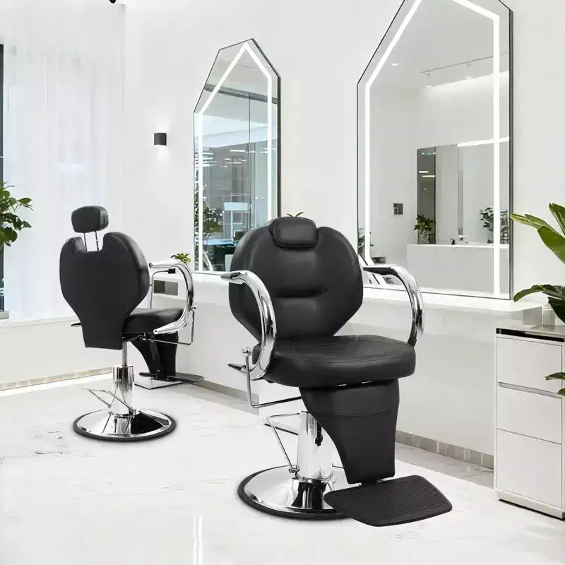 Heavy Duty Barber Salon Chair, Hydraulic Reclining, 360 Swivel, Height Adjustable, 330 lbs Capacity, for Salon, Barbershop & Spa