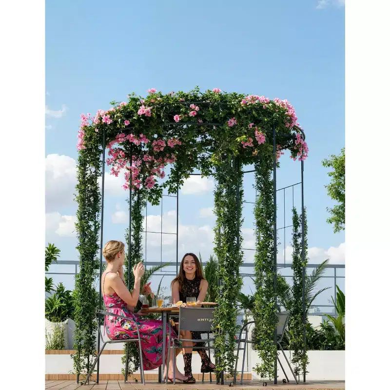 Heavy Duty Metal Garden Pergola with Dome Top, Stylish Gazebo Arch Trellis for Outdoor Gardening, Patio & Ceremony Decor