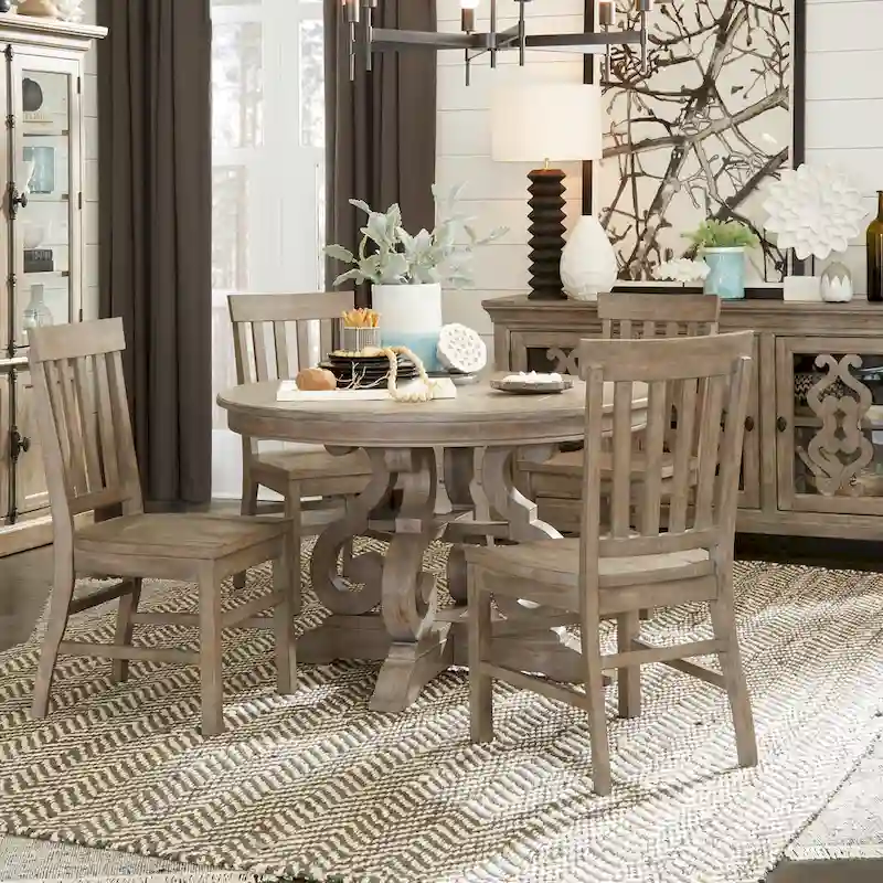 The Gray Barn Manderley Traditional Dove Tail Grey 48-inch Round Dining Table - dove tail grey - dove tail grey