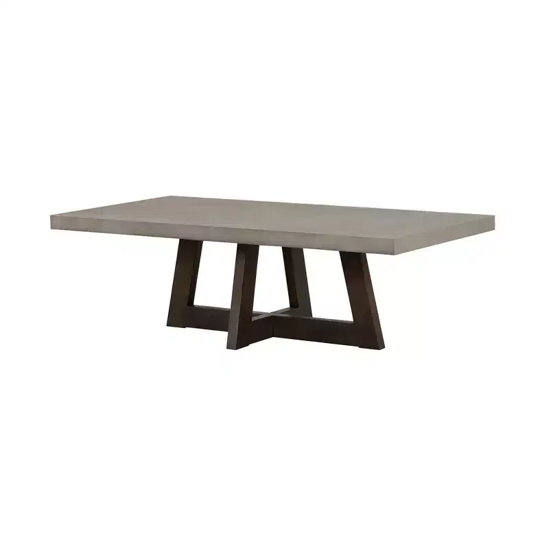 Rectangle Elodie Concrete/Oak Coffee Table Dark Gray - Armen Living
