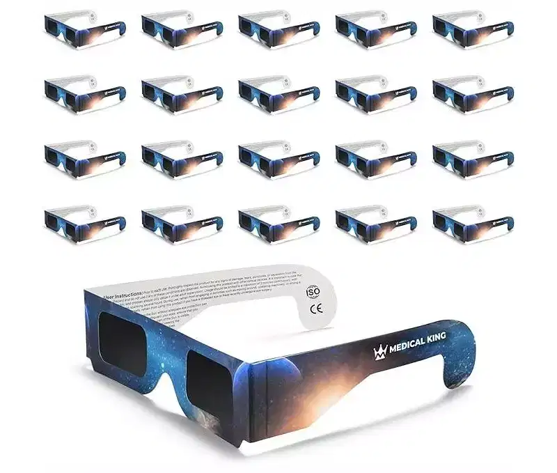 Solar Eclipse Glasses - Solar Filters Glasses with Solar Safe Filter Technology - CE and ISO Certified 2024 20-Pack MedicalKingUsa