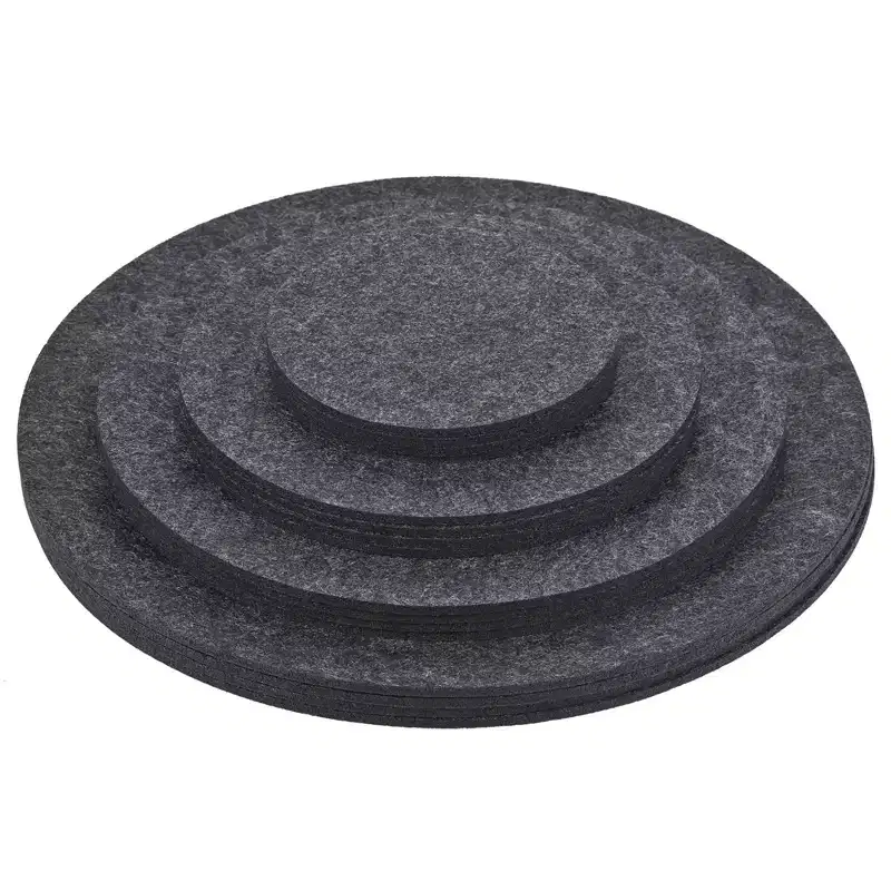 Unique Bargains Indoor Round Reversible Absorbent Waterproof Plant Pot Saucers Coaster Felt Pad Mats 1 Set of 16 Pcs