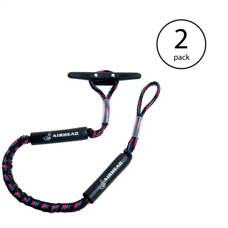 AIRHEAD Bungee Dock Line 5 Feet Boat Cord, Stretches to 7 Feet (2 Pack)