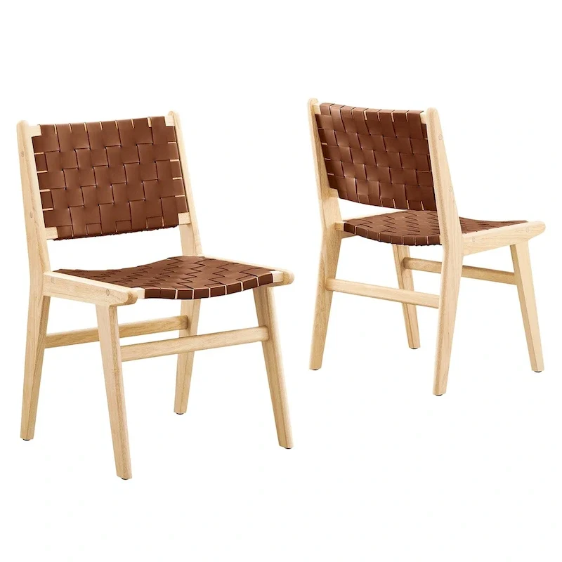 Saoirse Faux Leather Wood Dining Side Chair