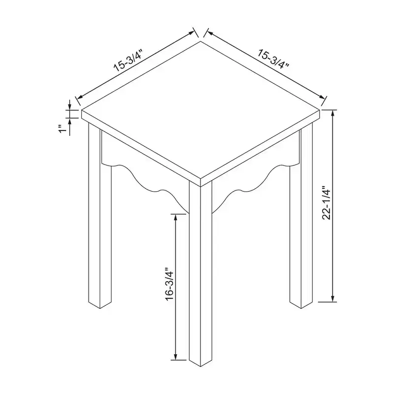 Wavy Scallop End Table | White Rubberwood Side Table