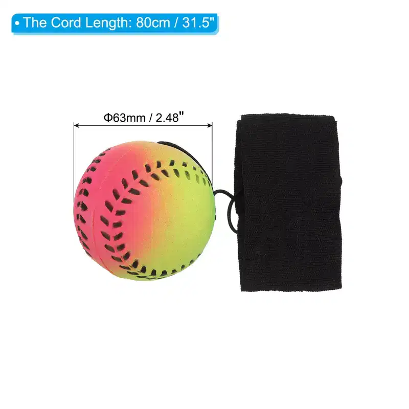 Unique Bargains Rubber Rebound Sports Wrist Ball with String for Exercise 16 Pcs Mixed Colors