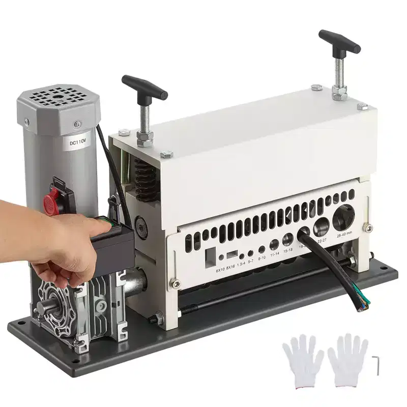 VEVOR Electric Wire Stripper Machine, 0.06-1.57 in, 11 Channel Automatic Copper Cable Stripper, 370W Wire Stripper Tool, White