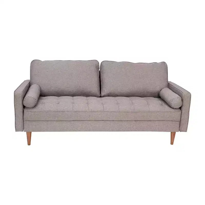 Flash Furniture Hudson Mid-Century Modern Sofa with Tufted Upholstery & Solid Wood Legs