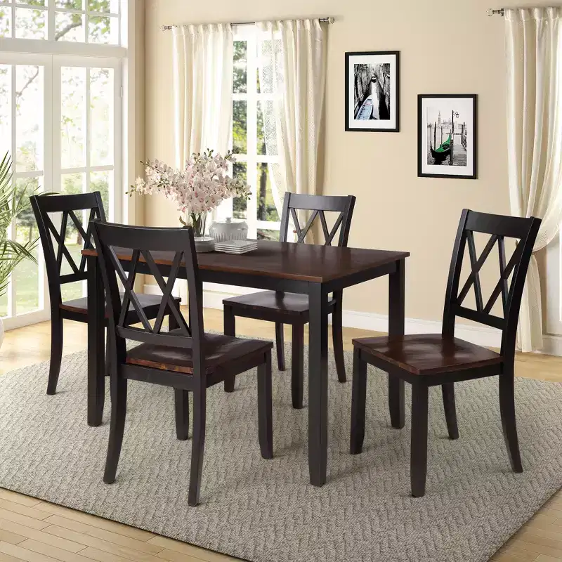 Whisen Elegant Design 5-Piece Dining Set and 4 Dining Chairs