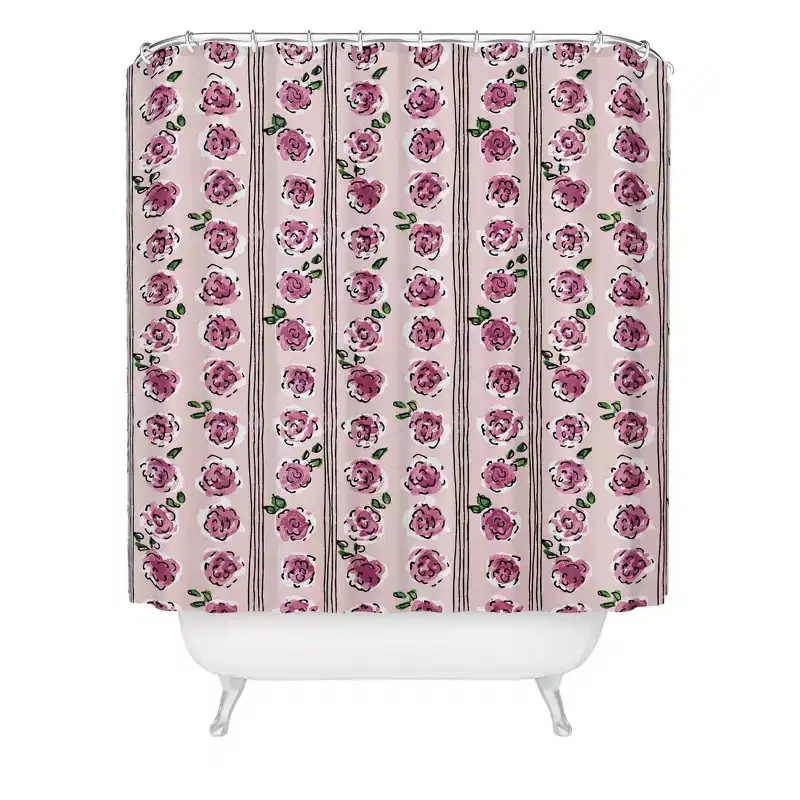 Deny Designs Dannick Romantic Rose Pattern Sweet Shower Curtain