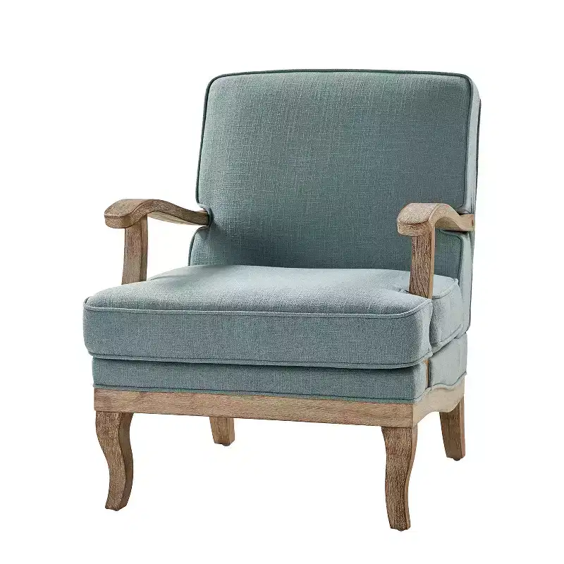 Quentin Farmhouse Style Wooden Armchair with Comfortable Backrest and Cushion| ART OF LIVING DESIGNS