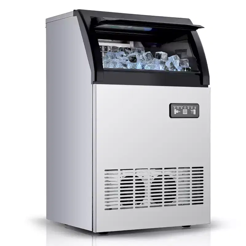 Acekool Commercial Ice Maker Machine, 100Lbs/24H with 33Lbs Storage, Adjustable Ice Thickness, Stainless Steel, Self-Cleaning Freestanding