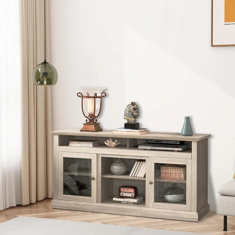 Contemporary TV Media Stand, Modern Entertainment Console, Up to 65