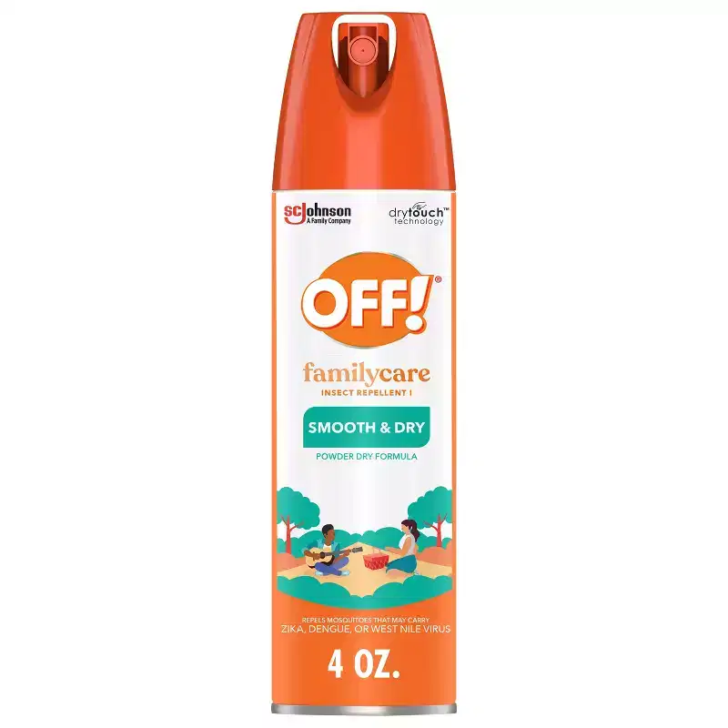 OFF! FamilyCare Bug Spray & Mosquito Repellent Smooth & Dry - 4oz: Repels Mosquitoes, Ticks, Fleas, 6-Hour Protection, 15% DEET