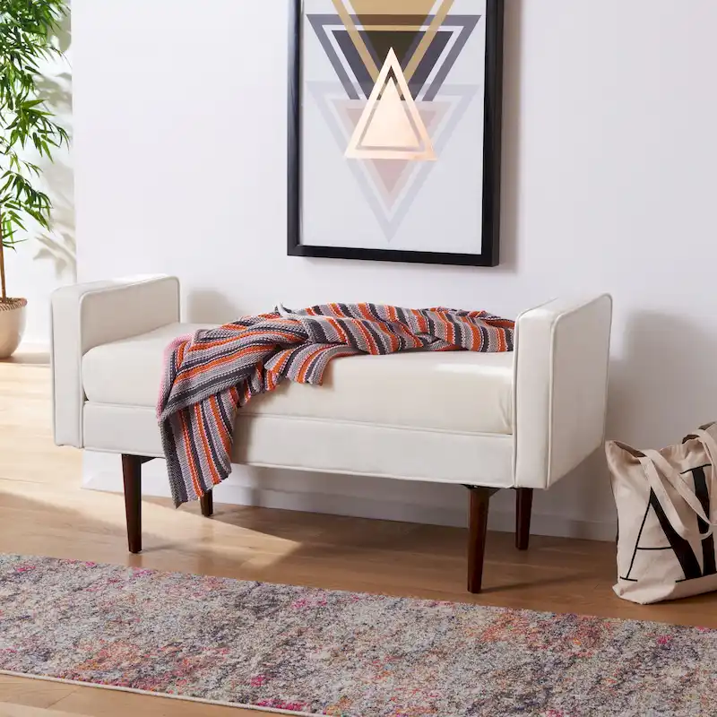 Mid-Century Modern 25-inch Bench - 49 W x 18 L x 25 H - 49Wx18Dx25H
