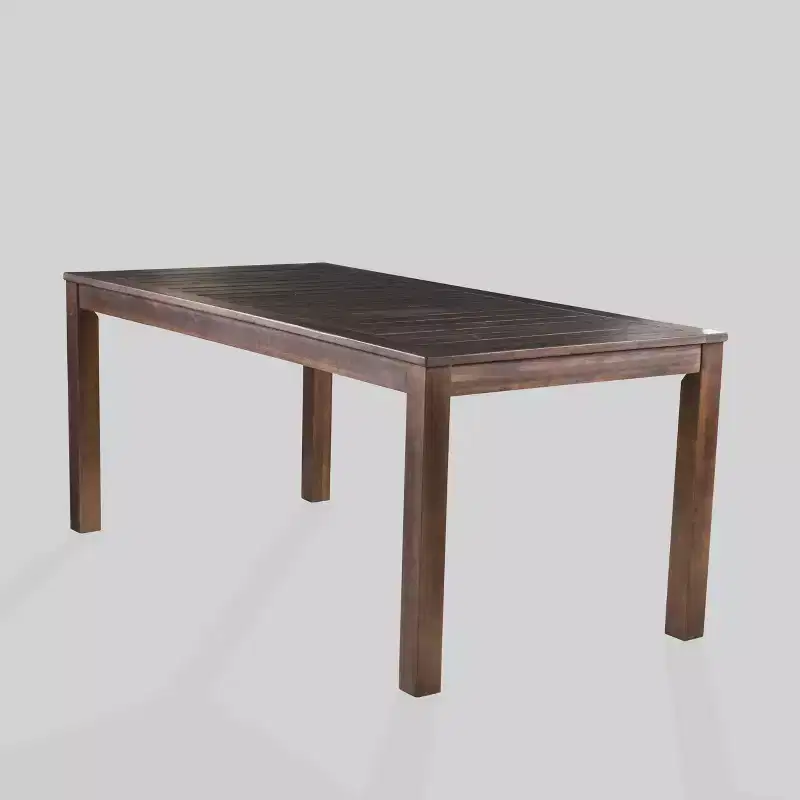 Manila Rectangle Acacia Wood Dining Table Dark Brown - Christopher Knight Home: Weather-Resistant, Seats 6