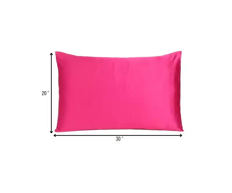 HomeRoots Two Piece Fuchsia Satin And Satin Pillowcases Envelope