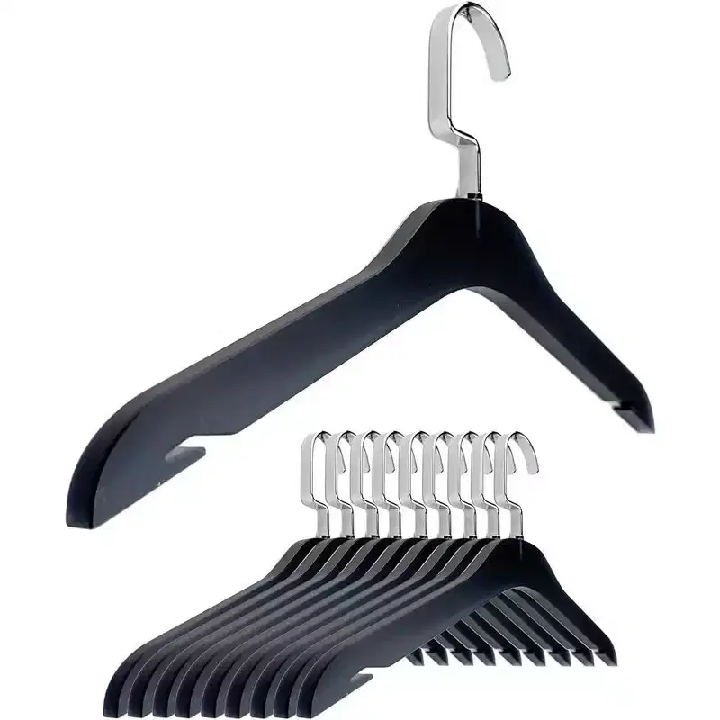 Designstyles Smoke and frost Acrylic Clothes Hangers, Luxurious and Heavy-Duty with Chrome Hooks, Beautiful Home Decor - 10 Pack