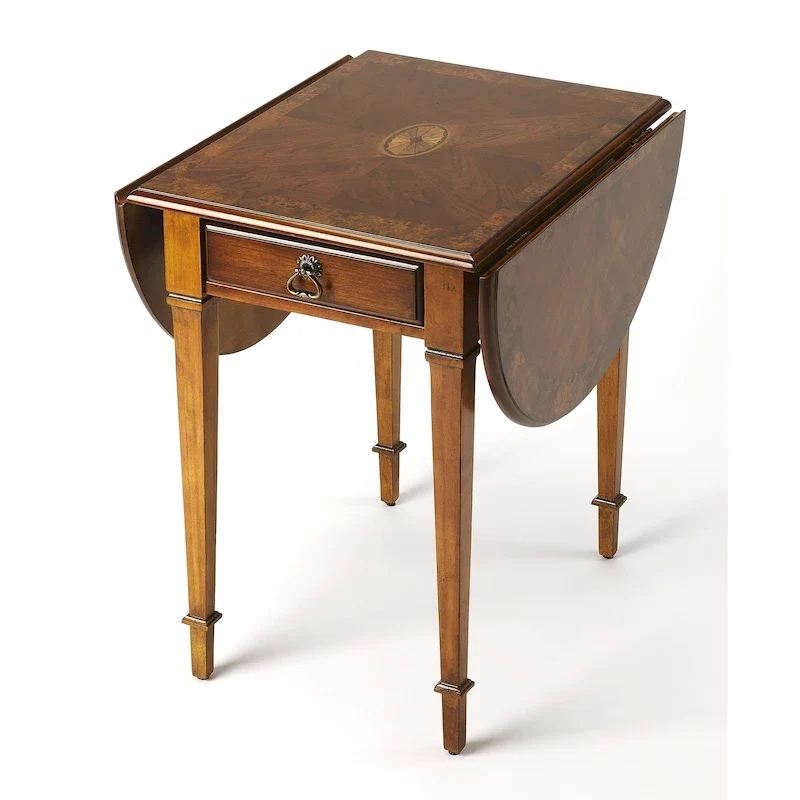 Pembroke Drop-Leaf Side Table, 1 Person, Brown / Grey / Beige