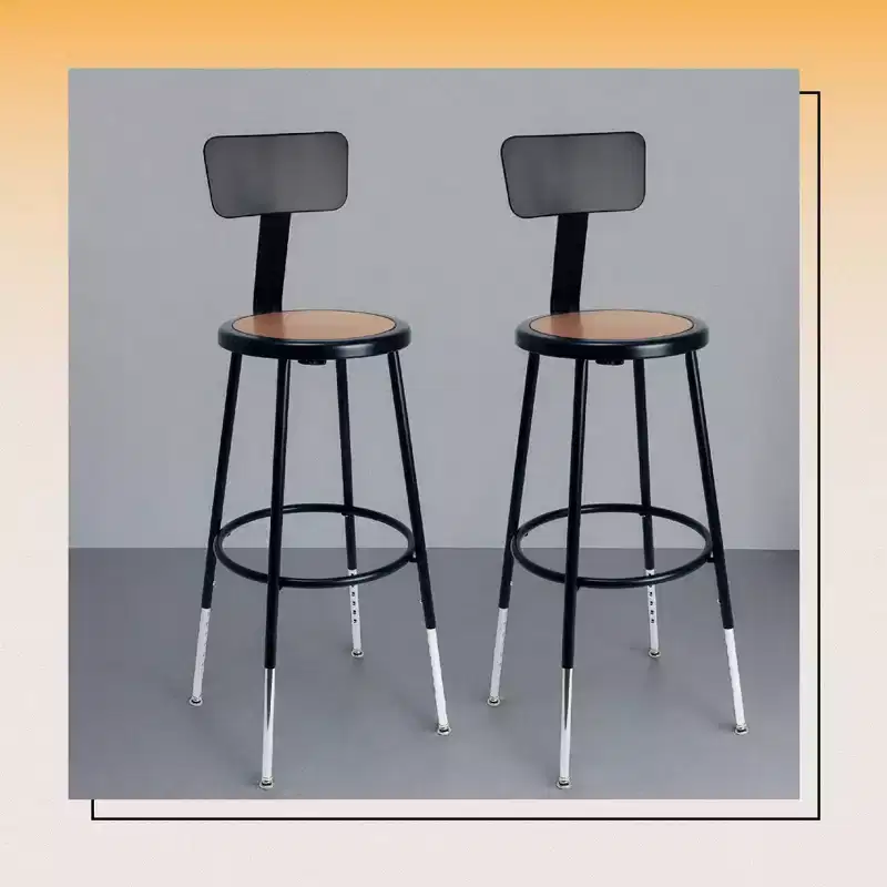 Felix 25-33 in Adjustable Steel Counter Height Barstool with Backrest