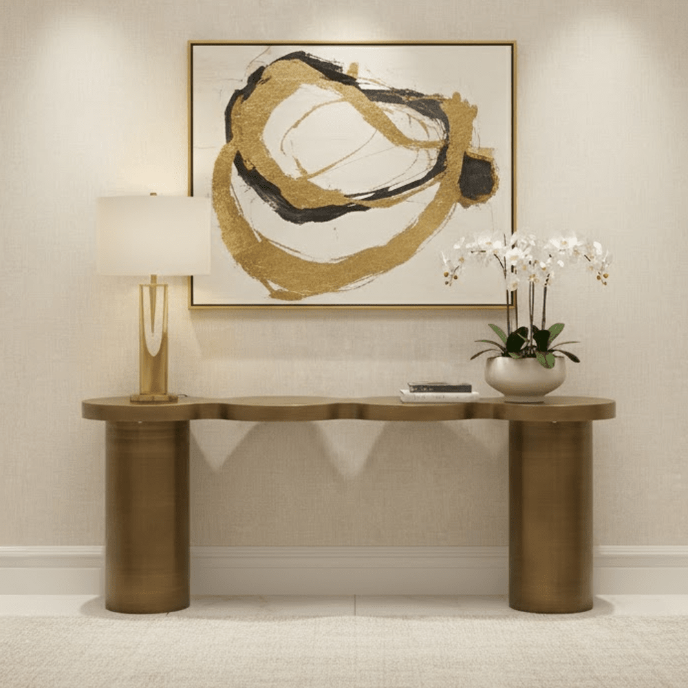 Brushed Gold Bubble Console Table