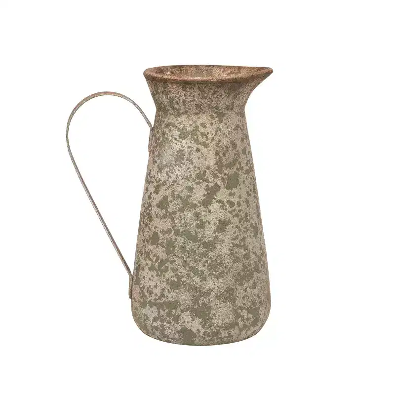 Transpac 12.75 Inch Brown Spring Pitcher Planter Tabletop Decoration for Outdoor Use Polyresin Garden Accent