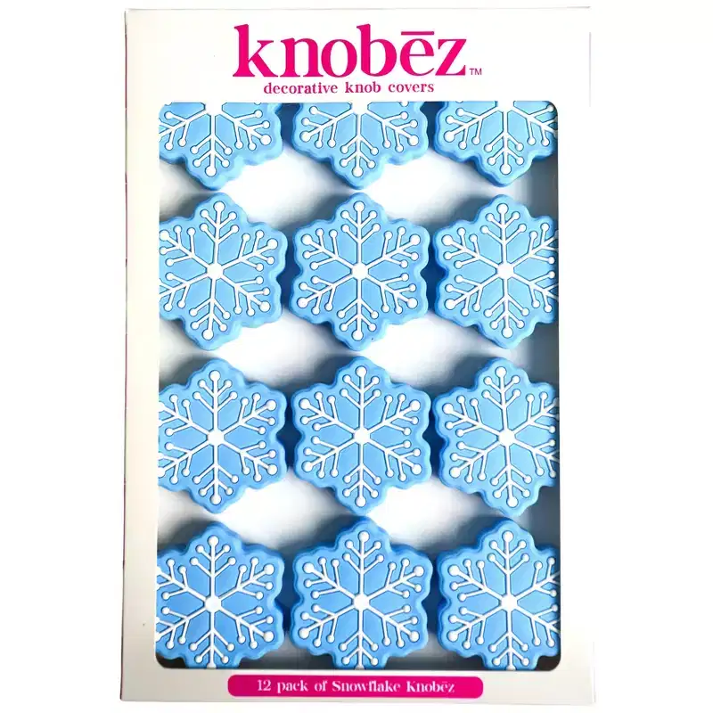 Knobz: Decorative Knob Covers - Snowflake, Stretch Over Hardware Decorations