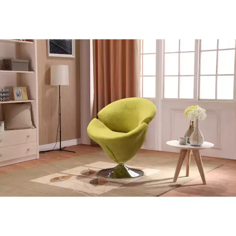 Set of 2 Tulip Velvet Swivel Accent Chairs - Manhattan Comfort