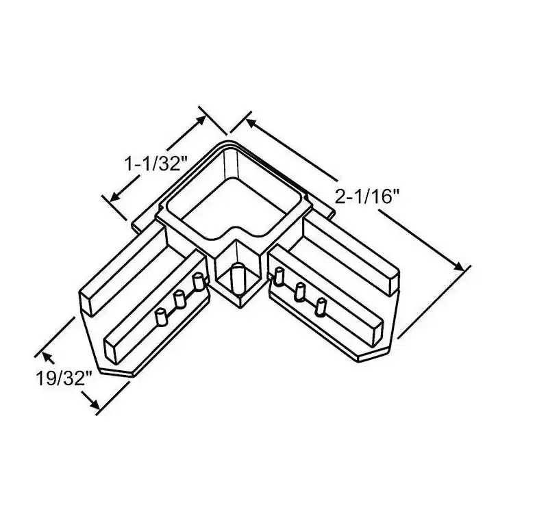 Brixwell Plastic Screen Corner, Length 2-1/16, Arm Width 19/32, White Finish