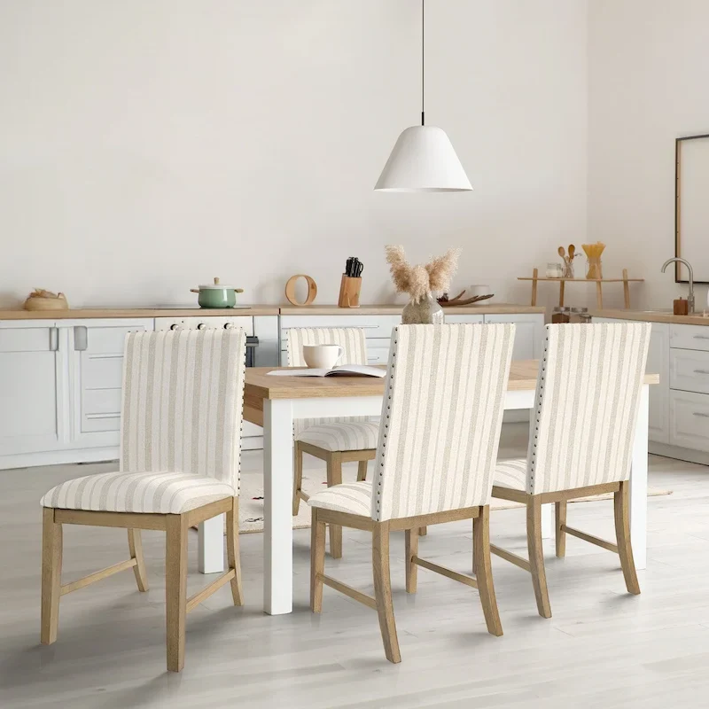 HomePop Upholstered Wood Apron Dining Chair - Set of 2