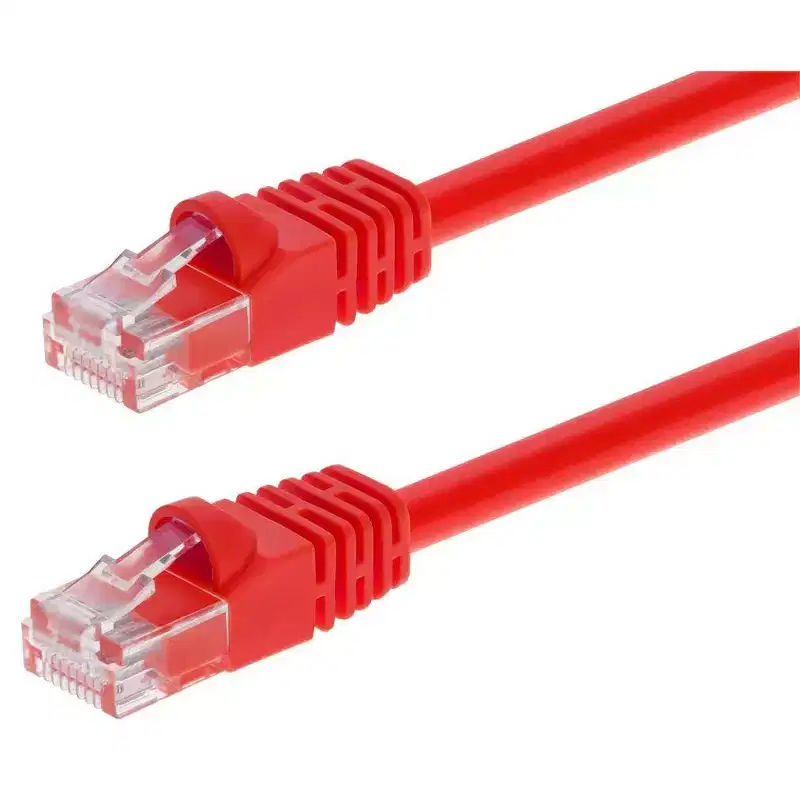 Monoprice Cat5e Ethernet Patch Cable - 3 Feet - Red | Network Internet Cord - RJ45, Stranded, 350Mhz, UTP, Pure Bare Copper Wire, 24AWG