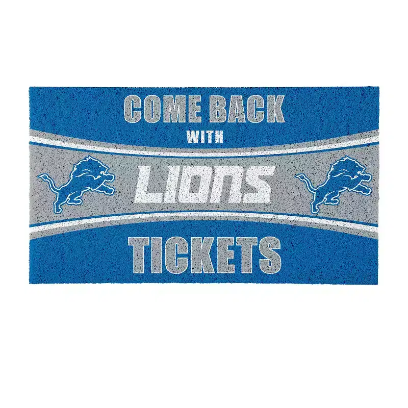 Evergreen Come Back with Tickets Detroit Lions 28 x 16 Woven PVC Indoor Outdoor Doormat