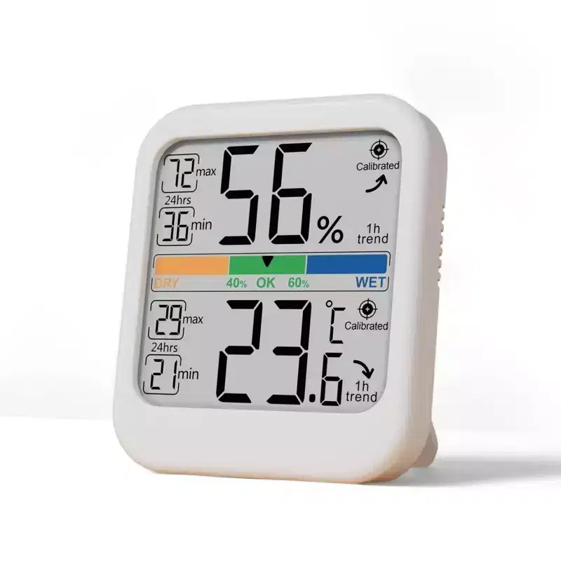 Digital Hygrometer Indoor Thermometer with High Accuracy Sensor and Comfort Indicator for Home Bedroom Baby Room and Greenhouse, White