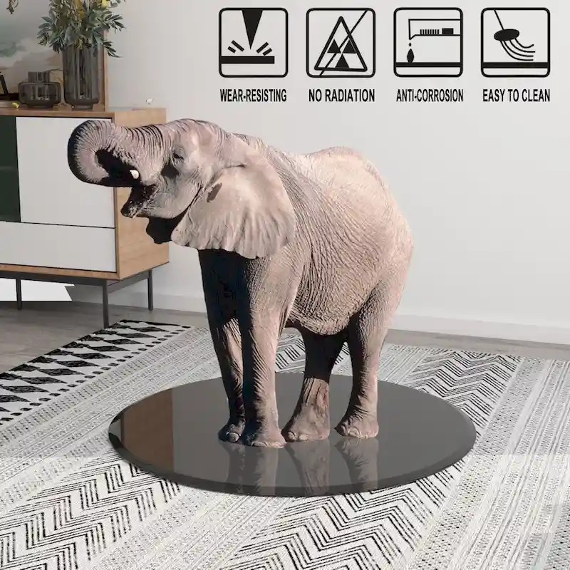 Round Tempered Glass Table Top with Beveled Polished Edge
