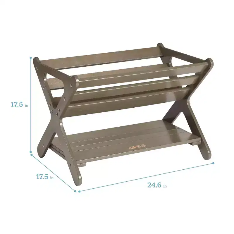 ECR4Kids Wooden Book Caddy with Lower Storage Shelf, Childrens Furniture, Childrens Furniture