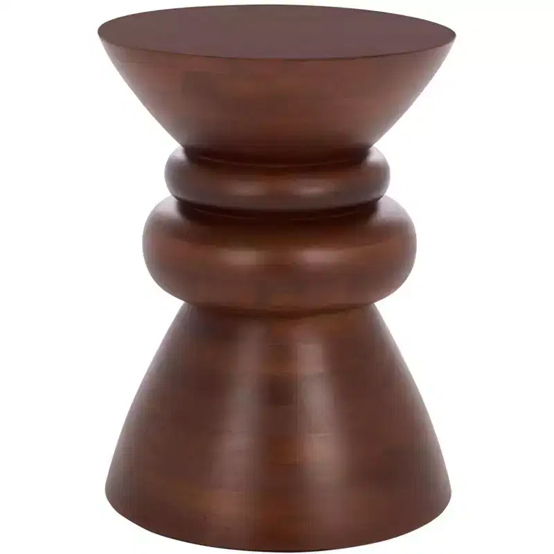Ignacio Round Accent Table - ACC3263 - Walnut - Safavieh