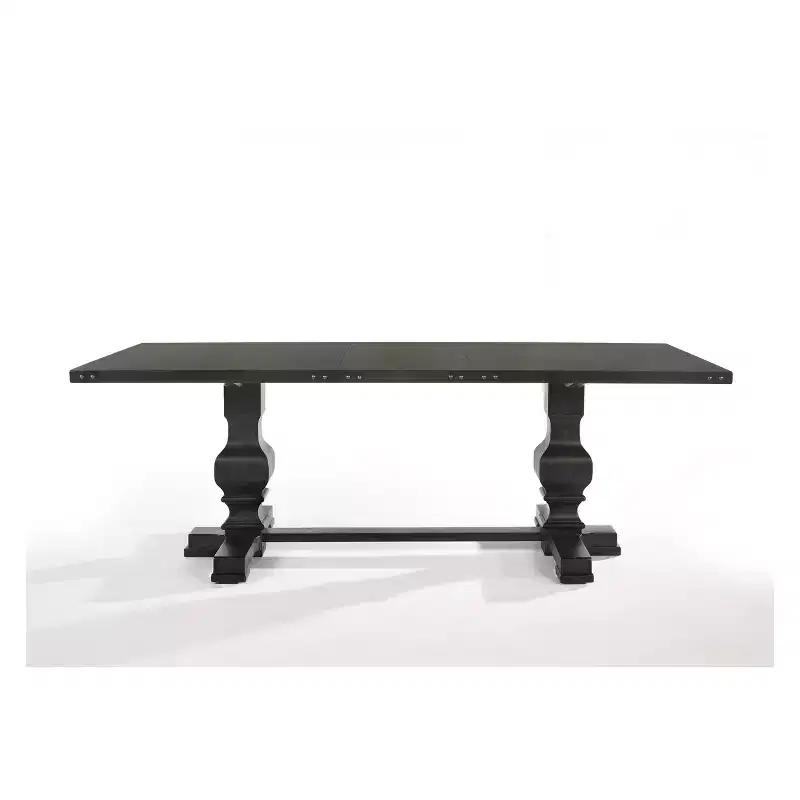 Morland Rectangular Dining Table �C Vintage Black, Trestle Base, Seats 6