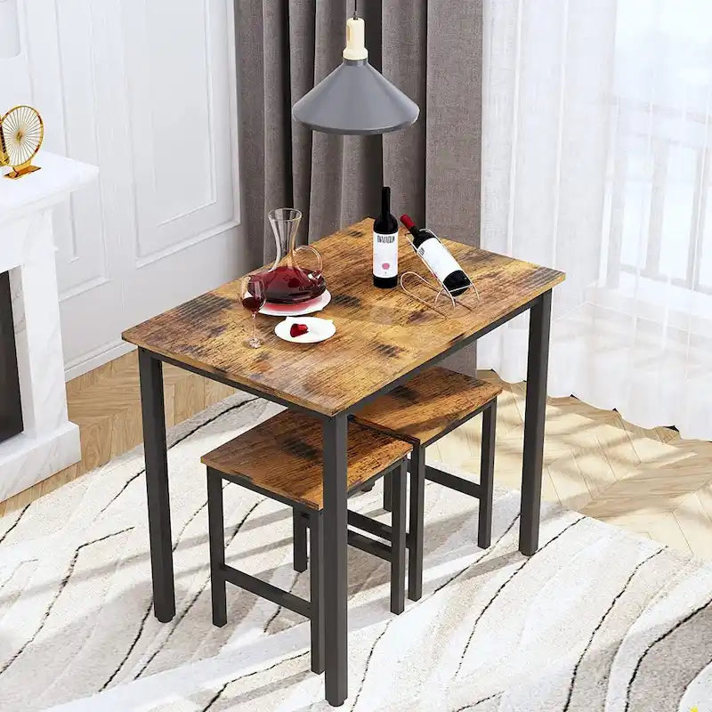 Small Dining Table Set for 2, Home Kitchen Furniture Perfect Choice, Compact and Durable, Easy Assembly