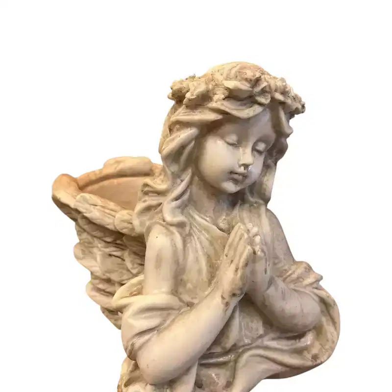 Slickblue Angel Girl Resin Flower Planter, Decorative Indoor Plant Pot, Tabletop or Shelf Accent, 6.6x8x8